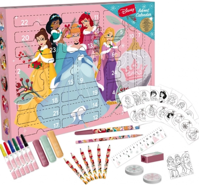 Calendar de Advent Disney Prințese – set creativ de papetărie