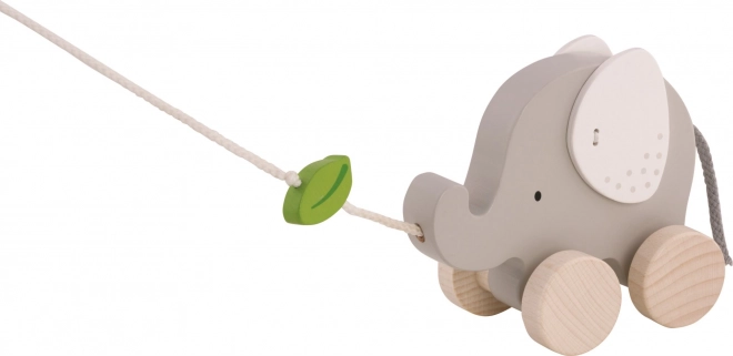 GOKI elefant de tras din lemn cu frunză
