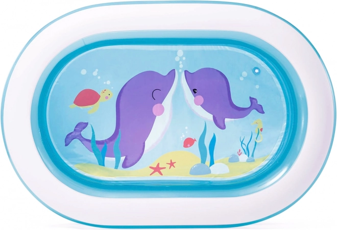 Piscină gonflabilă ovală pentru copii cu delfini