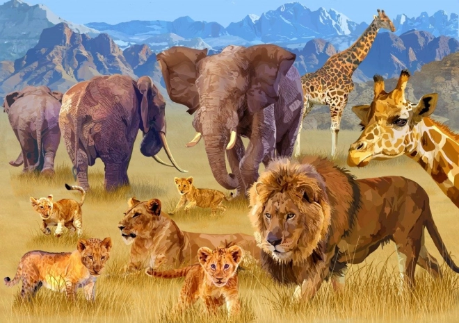 Puzzle BLUEBIRD Animalele savanei 1500 piese