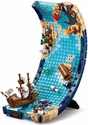 Sluban Expediția lui Columb – set de construcție creativ cu val și navă