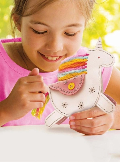 Set 4M pentru cusut portofel în formă de unicorn