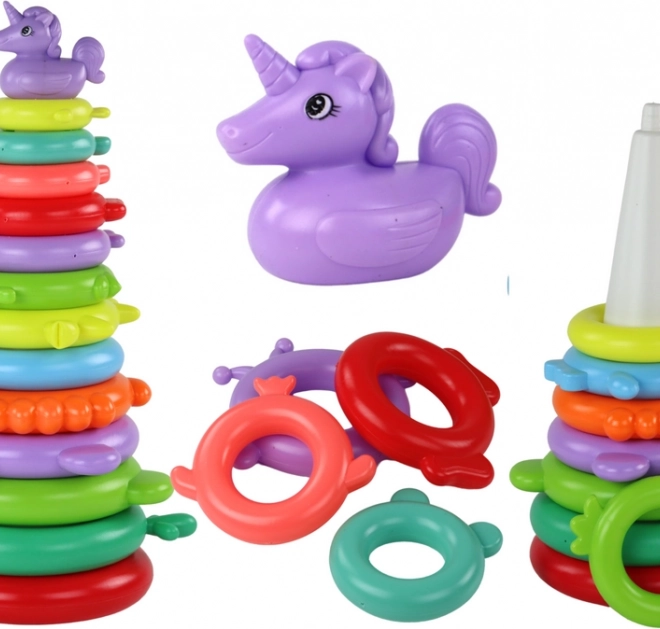 Turn de stivuire colorat cu unicorn – 13 inele