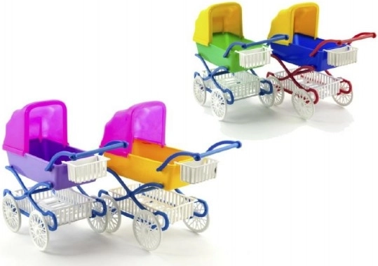 Cărucior adânc din plastic pentru păpuși 21 cm