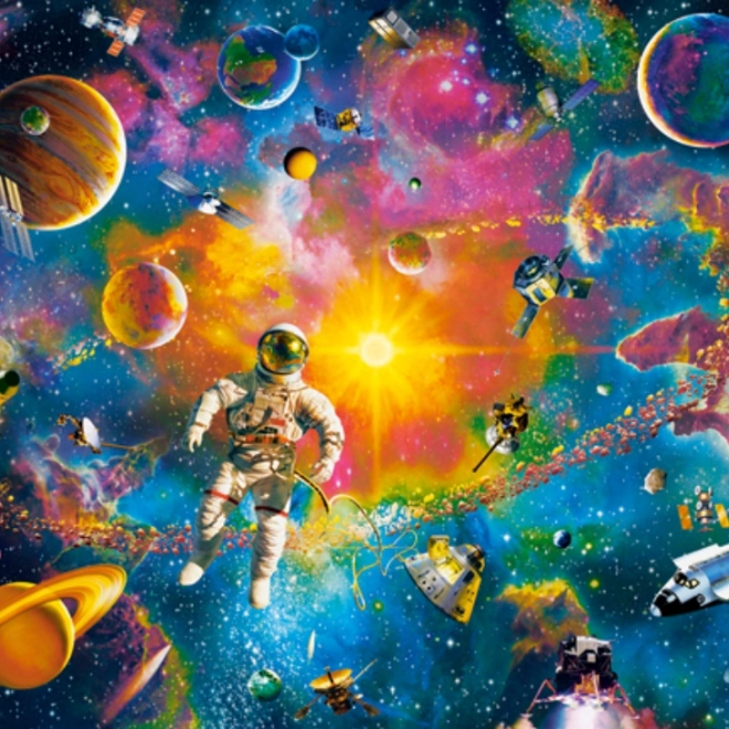 Puzzle 200 de piese Om în spațiu