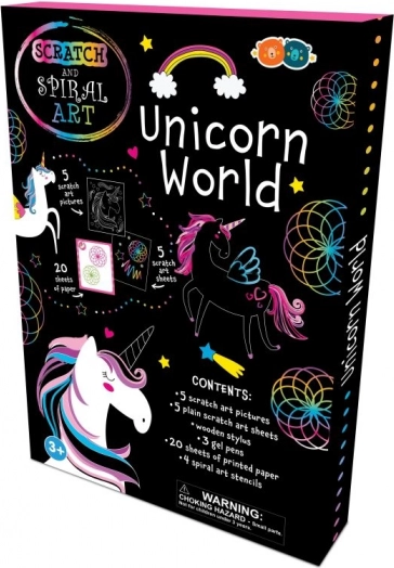 Set de imagini de răzuire și spiralate – unicorni