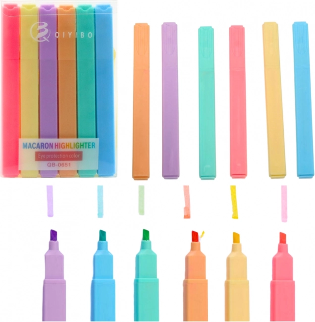 Set de evidențiatoare colorate pentru școală și birou – 6 bucăți