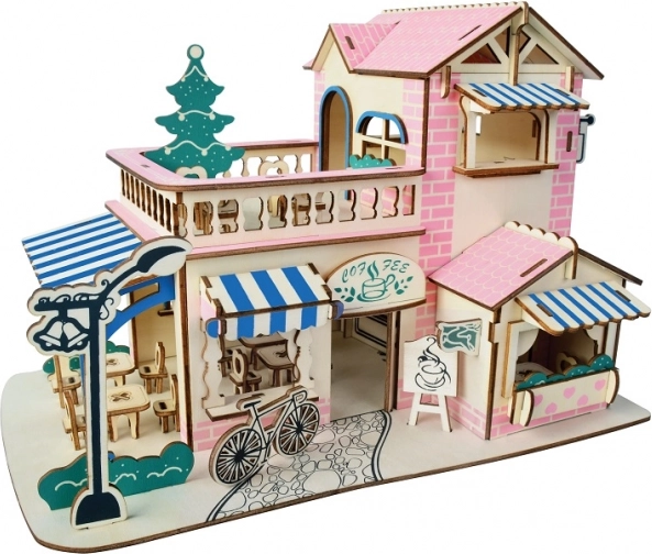 Puzzle 3D din lemn Woodcraft – cafenea