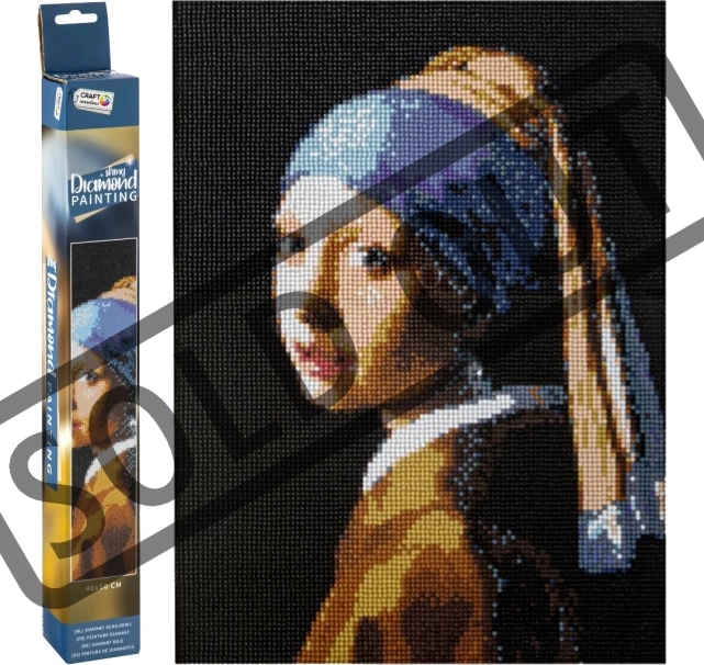 Pictură cu diamante GRAFIX – Fata cu cercel de perlă 40 × 50 cm