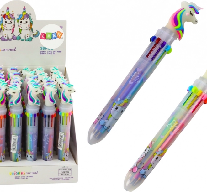 Pix automat multicolor cu unicorn, 10 culori
