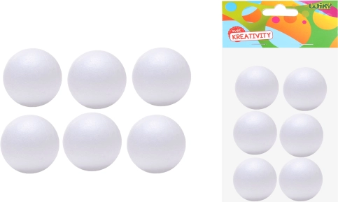 Bile polistiren decorative 3 cm, 6 buc