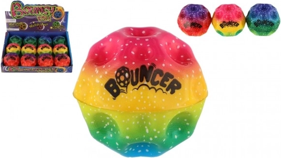 Minge săltăreață din spumă, curcubeu, 6cm, set de 12