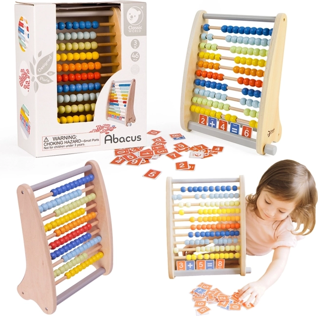 Abac clasic din lemn cu exerciții matematice