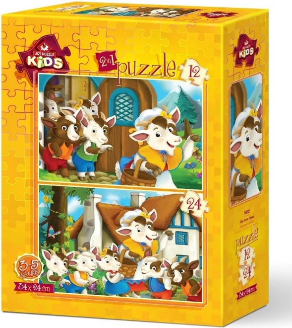 Puzzle vițelușe drăgălașe 12 și 24 piese