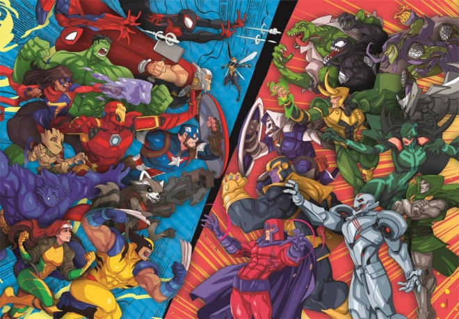 Clementoni Puzzle Marvel: Eroi vs. Răufăcători 104 piese