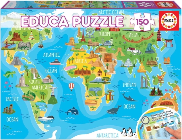 Educa Puzzle Harta Monumentelor Lumii 150 Piese