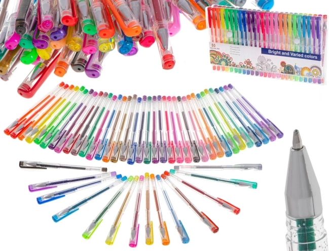 Set de pixuri gel cu sclipici, 50 buc