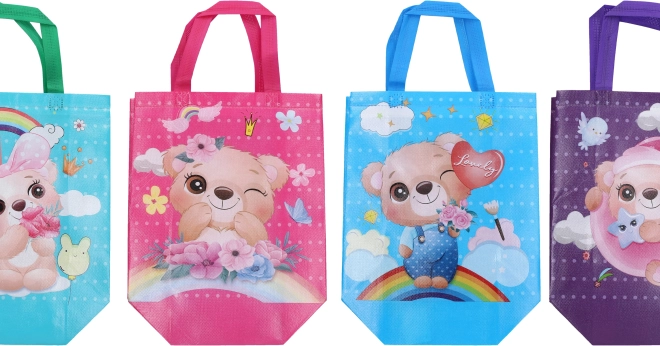 Săculeț cadou pentru copii din material netesut mărimea S 27 × 29 × 12 cm