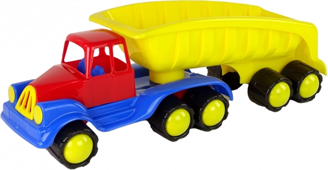 Mare camion galben cu remorcă 45 cm