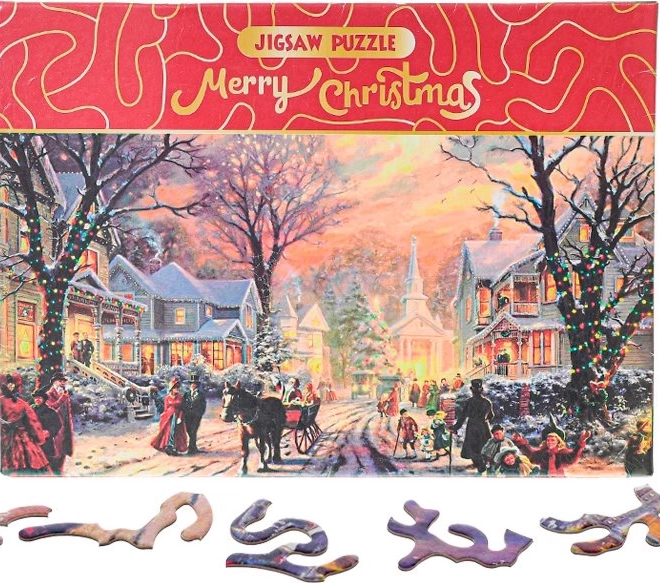 Puzzle Merry Christmas – stradă înzăpezită 468 piese