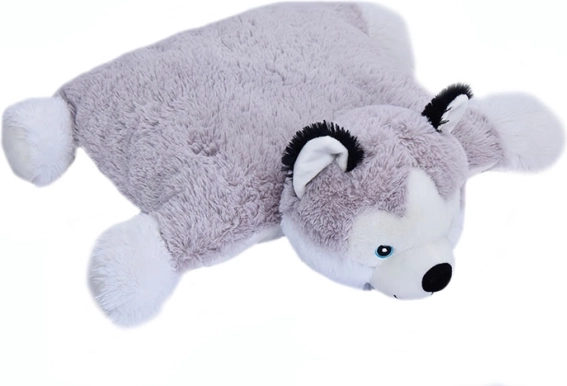 Pernă plușată husky 2‑în‑1 pentru copii