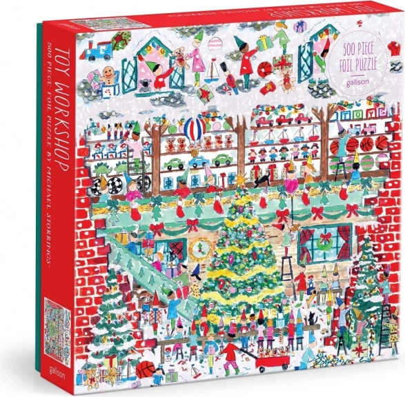 Puzzle cu folie Michael Storrings Atelierul de jucării de Crăciun 500 piese