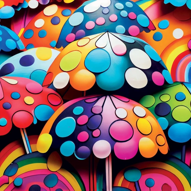 Puzzle pătrat Umbrele colorate 1023 piese