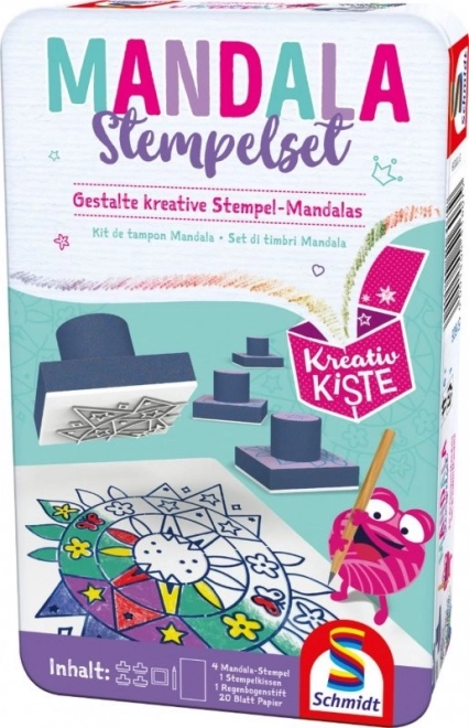 SCHMIDT Set de ștampile Mandala în cutie de tablă