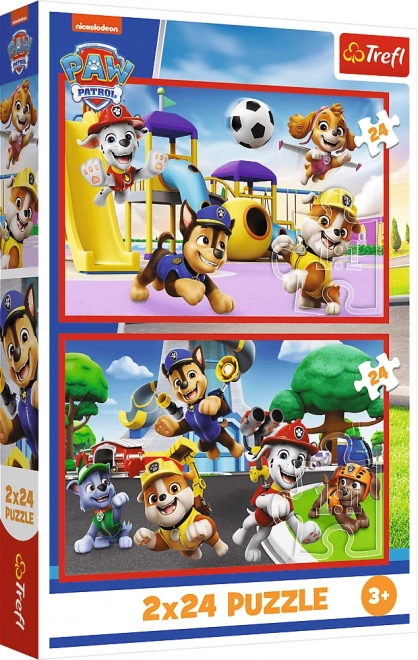 Puzzle 2×24 Ziua distracției cățeilor – PAW PATROL de la Trefl