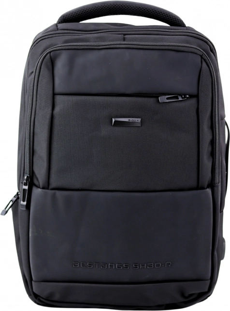 Rucsac urban cu USB și curea de piept negru 26L