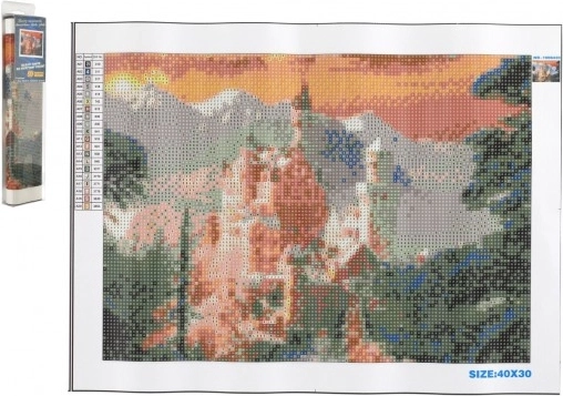 Pictură cu diamante NORIMPEX – Neuschwanstein în iarnă 30 × 40 cm