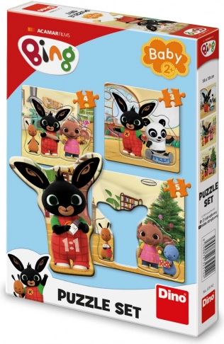 Puzzle pentru bebeluși Bing și prietenii 3 în 1 (3, 4, 5 piese)