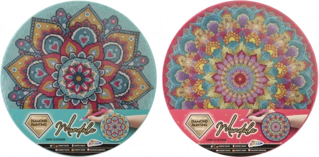 Grafix pictură cu diamante pe ramă – mandală turcoaz 30 cm