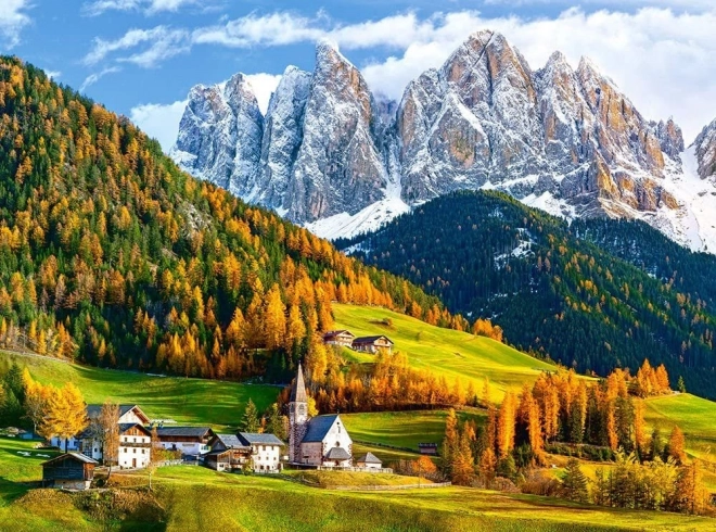 Puzzle 2000 piese – biserica Sf. Magdalena, Dolomiți