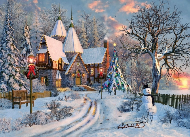 Puzzle EUROGRAPHICS Căsuța de Crăciun 1000 piese