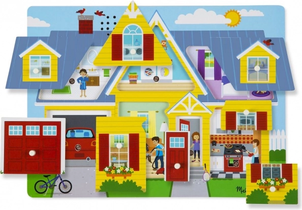 Puzzle sonor din lemn – casă MELISSA & DOUG