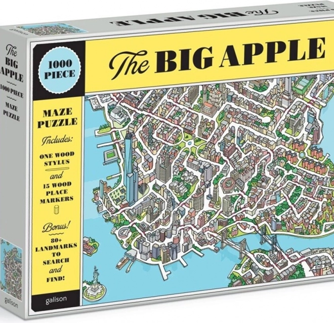 Puzzle Galison Mărul cel Mare New York 2‑în‑1, 1000 piese