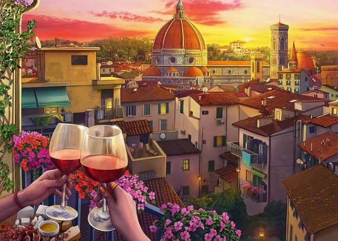 Puzzle Ravensburger Locuri primitoare: terasă în Florența XXL 500 piese