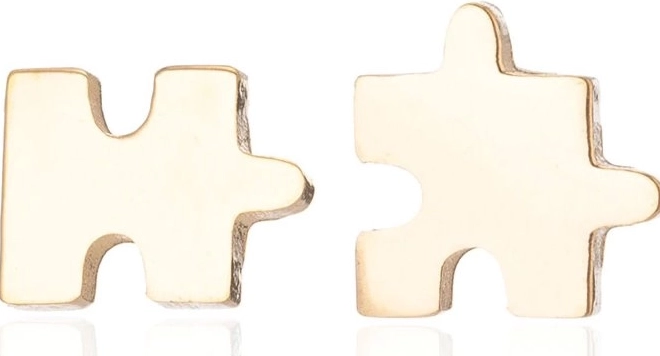 Cercei din oțel aurit Puzzle