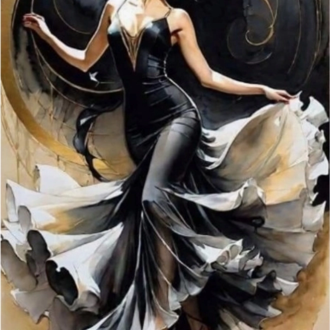 Pictură cu diamante În Vârtejul Flamenco 30 x 40 cm