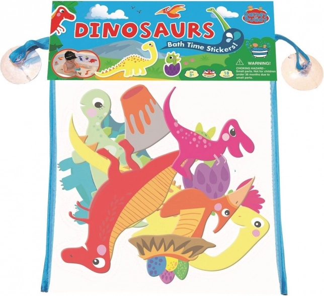 Autocolante pentru baie cu dinozauri, cu plasă