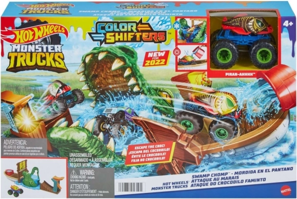 HOT WHEELS MONSTER TRUCKS Color Shifters – Fălcile crocodilului, set de joacă
