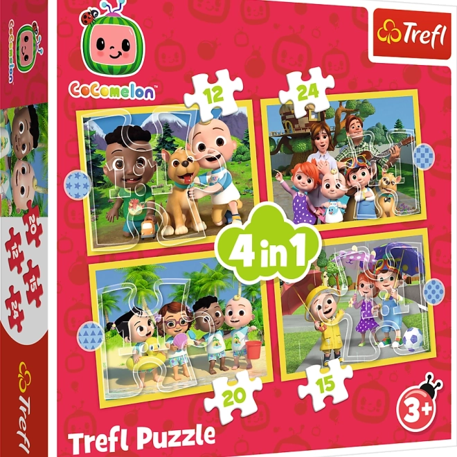 Puzzle 4v1 Cocomelon, Cunoaște eroii Trefl