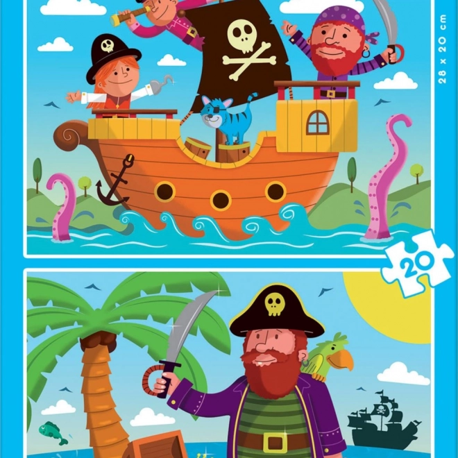 Puzzle Educa Pirați 2x20 piese