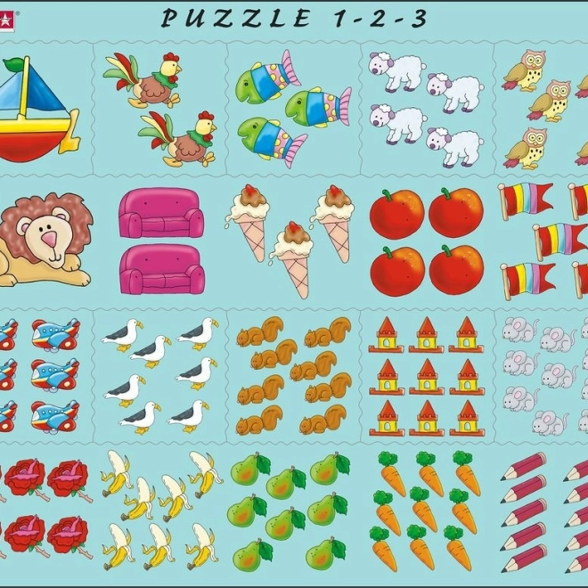 Puzzle Larsen cu imagini pentru numărare pentru copii, 10 piese