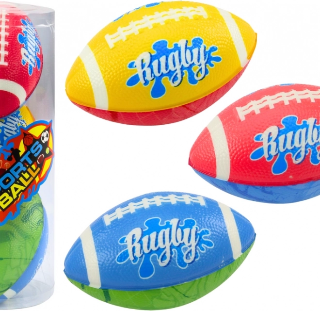 Set de 3 mingi de rugby din spumă – 3 culori