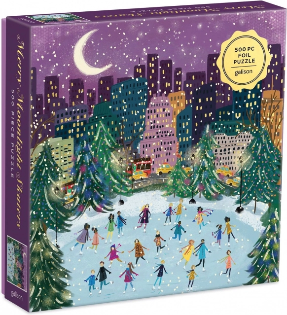 Puzzle Galison Patinaj sub lumina Lunii 500 piese