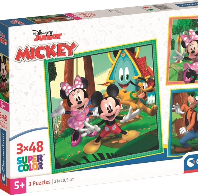 Set de puzzle-uri 3×48 de piese MICKEY ȘI PRIETENII – CLEMENTONI