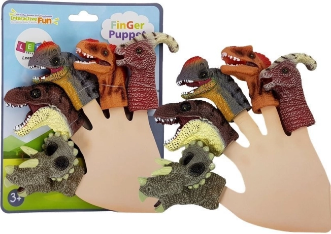 Păpuși deget din cauciuc dinozauri, set 5 buc