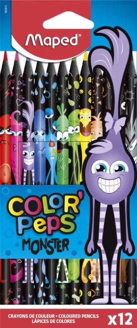 Creioane colorate triunghiulare Maped Color'Peps Monster 12 buc